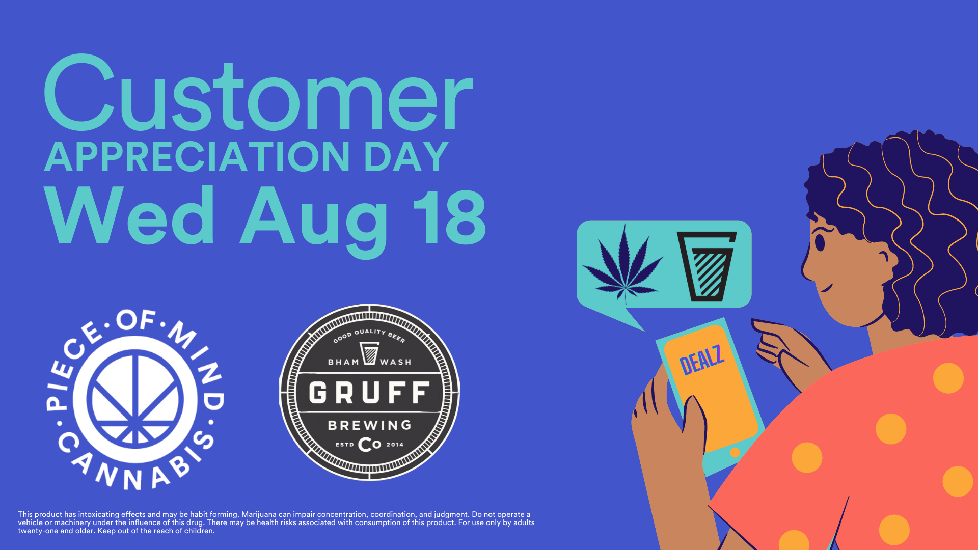 Customer Appreciation Day August 2021 at POM Cannabis and Gruff Brewery!